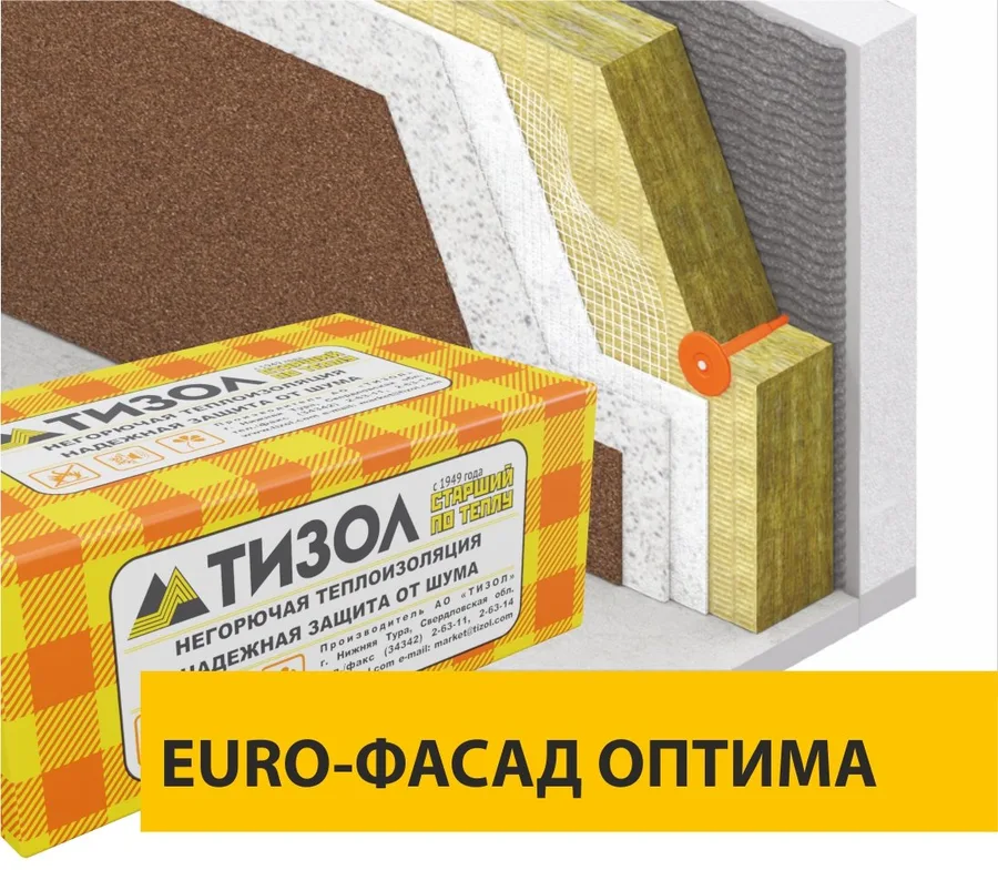 Базальтовый утеплитель EURO-ФАСАД ОПТИМА 120+ 50 мм