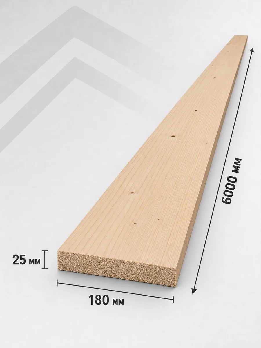 Рейка для обрешётки 180×25×6000 мм