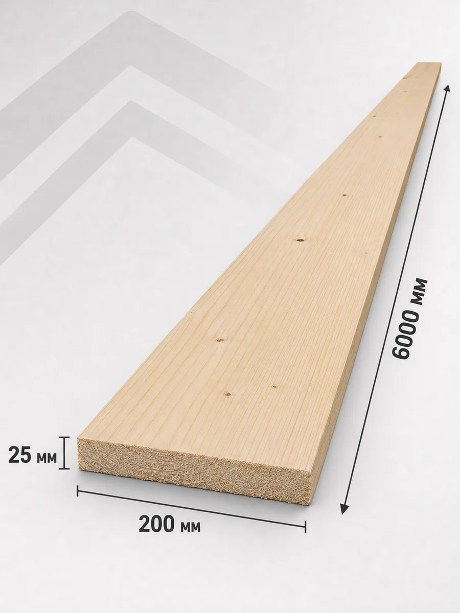 Рейка для обрешётки 200×25×6000 мм