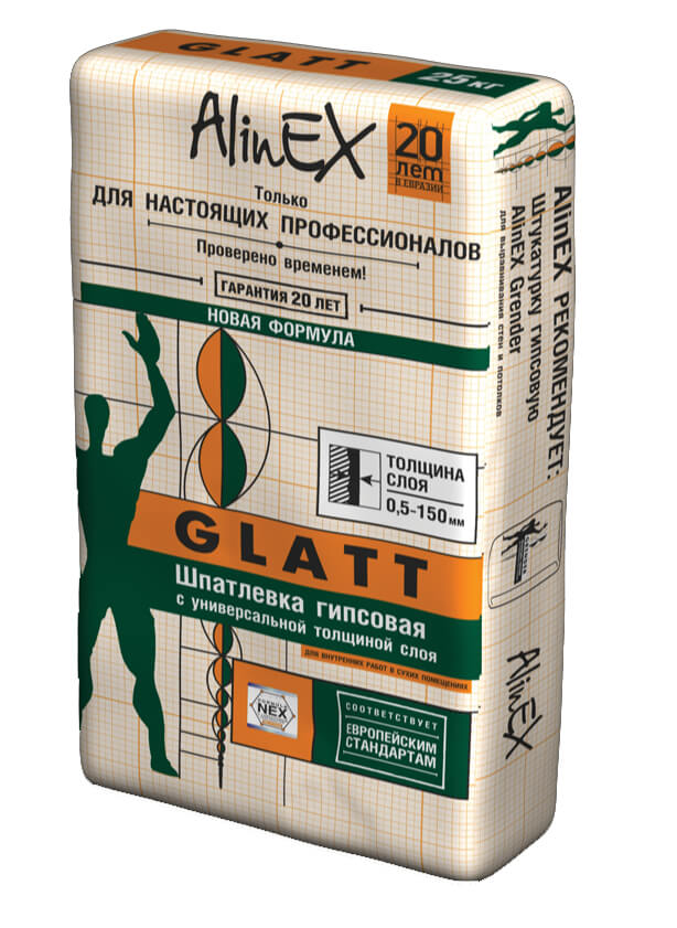 Шпатлевка гипсовая AlinEX Glatt